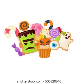 Halloween candy symbol vector autumn fear creepy traditional sign