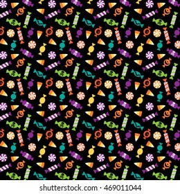 halloween candy vector background pattern