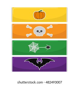 Halloween candy vector color set; Icon set halloween chocolate