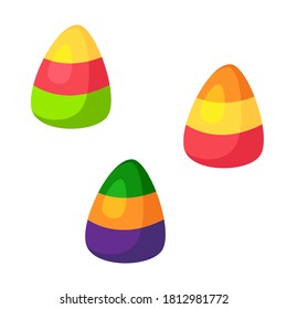 Halloween candy, vector decorative element on purple background, used for vibrant wallpaper, fabric, textile print