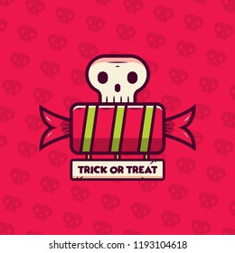 Halloween candy vector illustration with flat and clean design style