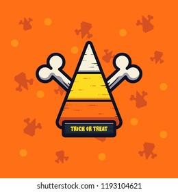 Halloween candy vector illustration with flat and clean design style.