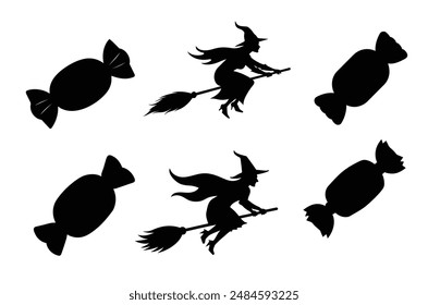 Halloween Candy vector illustration, Halloween Candy silhouette, Candy vector art