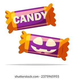 Ilustración aislada del vector de caramelo de Halloween