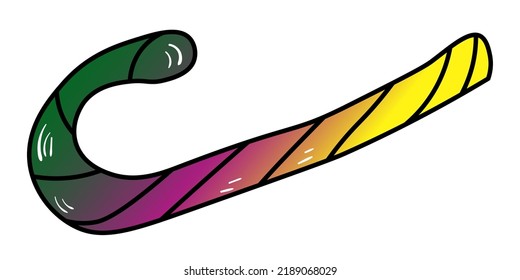 Halloween candy. Vector spooky doodle icon. Colourful illustration on white background.