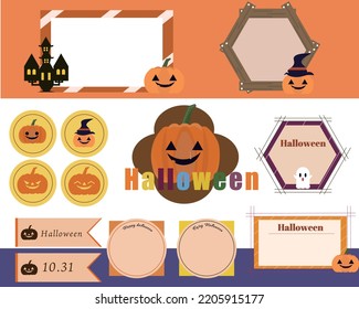 Halloween Caption,  Heading Design. Title Template Set. Vector Illustration