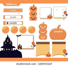 Halloween Caption,  Heading Design. Title Template Set. Vector Illustration