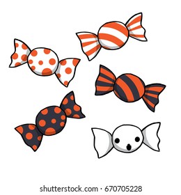 Halloween caramel candy vector.