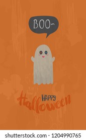 halloween card background with cute simple cartoon shape