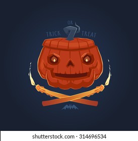 Tarjeta de Halloween, fondo, afiche. Ilustración vectorial.