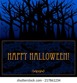 Halloween card or background. Vector art.