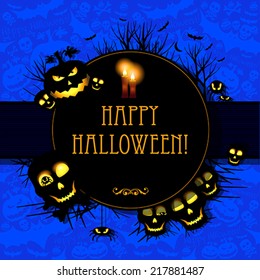 Halloween card or background. Vector art.