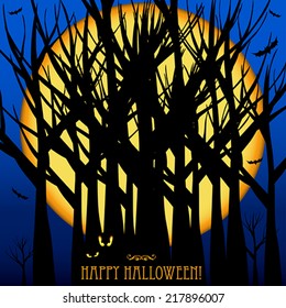 Halloween card or background. Vector art.