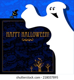Halloween card or background. Vector art.
