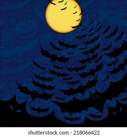 Halloween card or background. Vector art.