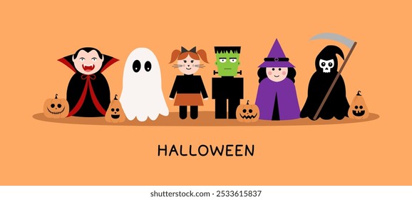 Halloween card or background. vector illustration.