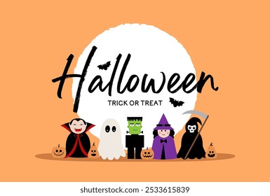 Halloween card or background. vector illustration.