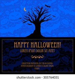 Halloween card  or background.
Vector illustration.