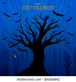 Halloween card  or background. Vector illustration.