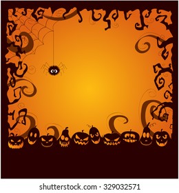 Halloween Card or Background. Vector illustration.