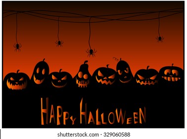 Halloween card or Background. Vector illustration.