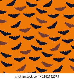 halloween card with bats flying pattern background
