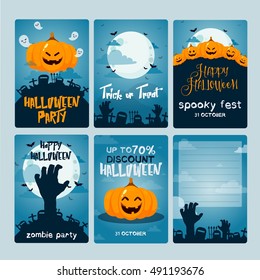 Halloween Card Blue