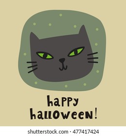 Halloween card with cat