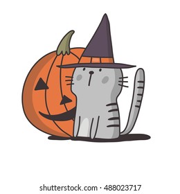 Halloween card with cat