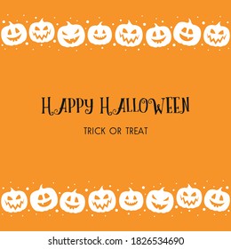 Halloween card with craved pumpkins and text. Vector