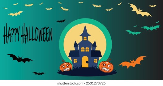 Diseño de tarjeta de Halloween en Adobe Illustrator. Icono de Vector de Halloween. Vector de ilustraciones de diseños de Halloween. Celebración de Halloween