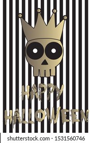 Halloween card design and death's-head vector and cartoon draw. 