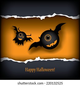 Halloween card design with monsters. Eps10 vector illustration