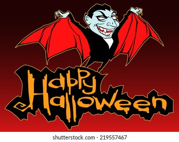 Halloween card design with vampire count Dracula
