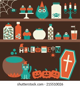 halloween card design. vector illustration