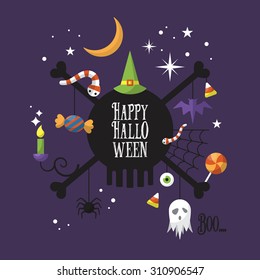 Halloween card design. Vector illustration