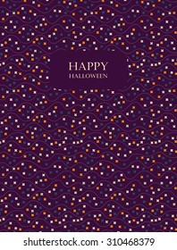 Halloween card with dots and crosses. Holiday design for fabric, wrapping paper, greeting cards, invitation, stationery. Seamless pattern is masked.