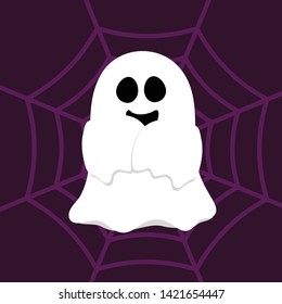 halloween card with ghost characters 