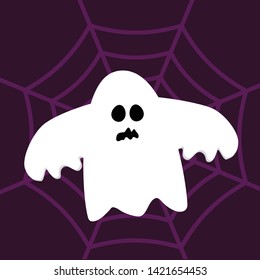 halloween card with ghost characters 