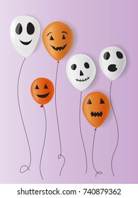 Halloween card with ghosts