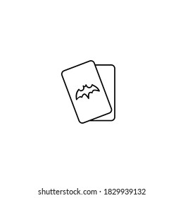 Halloween card icon. Halloween icon. Simple, flat, outline, black.