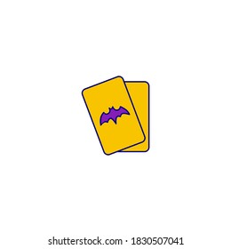 Halloween card icon. Halloween icon. Simple, flat, outline, color. Filled color icon.