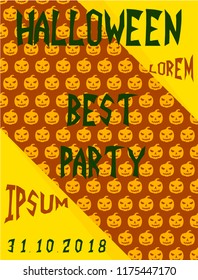 Halloween card invitation. Vector illustration. minimal and flat design. Can be use for cover design poster, flyer, brochure, card