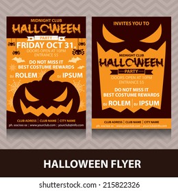 Halloween card invitation. Vector illustration. minimal and flat design. Can be use for cover design poster, flyer, brochure, card