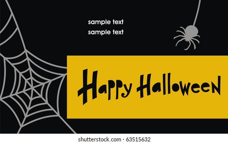 Halloween card with a picture of a spider. Vector illustration