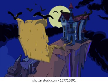 Halloween card with place for text. Vector template