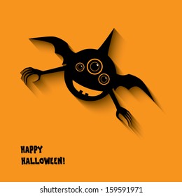 Halloween card or postcard design with happy smile monsters and space for text. Eps 10 vector illustration.