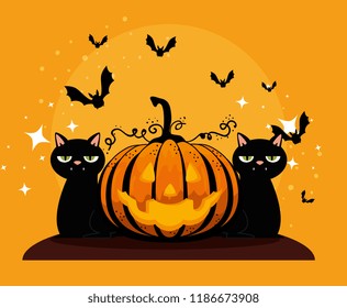 halloween card with pumpkin