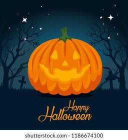 halloween card with pumpkin