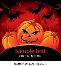 Halloween card with pumpkin